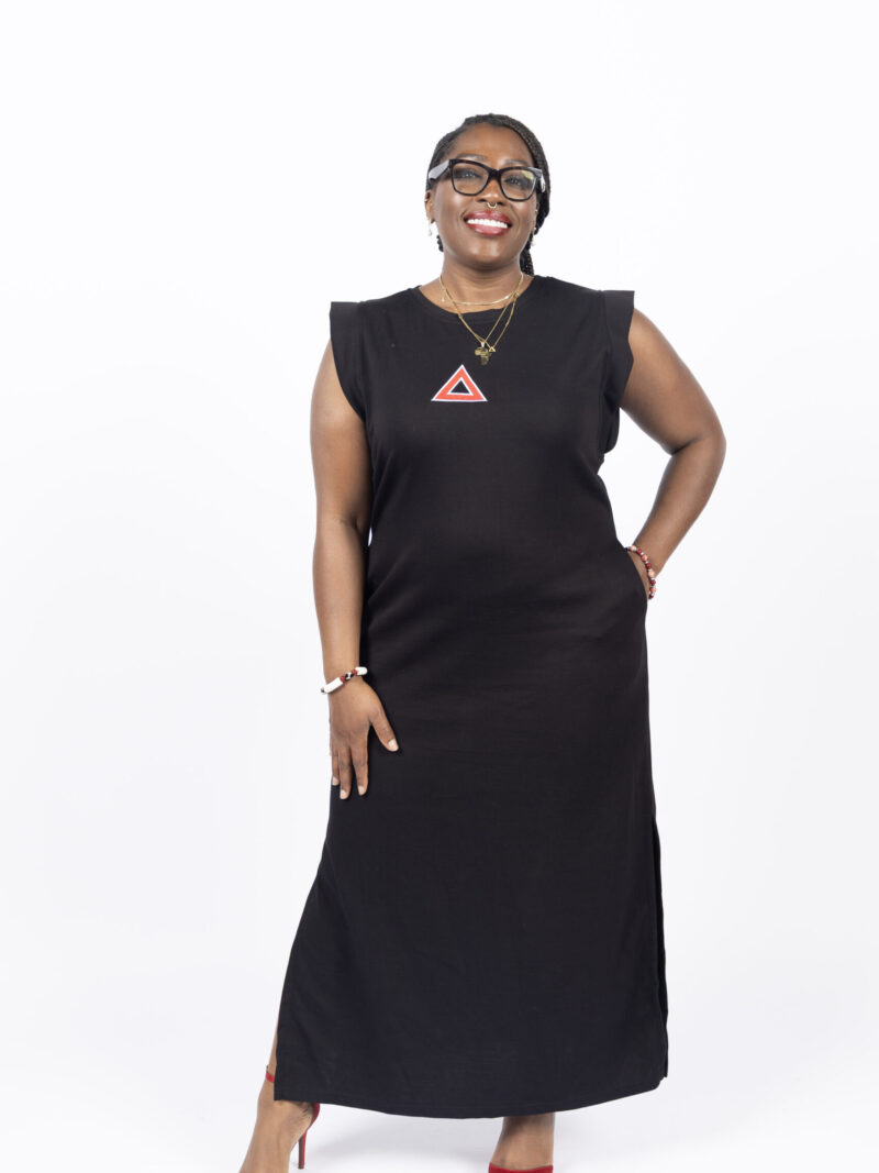 Pyramid Maxi Dress Red Triangle