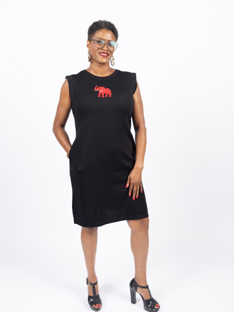 Red Elephant Midi Dress