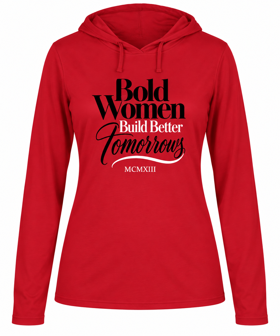 Bold Women Hoodie - Crimson & Cream