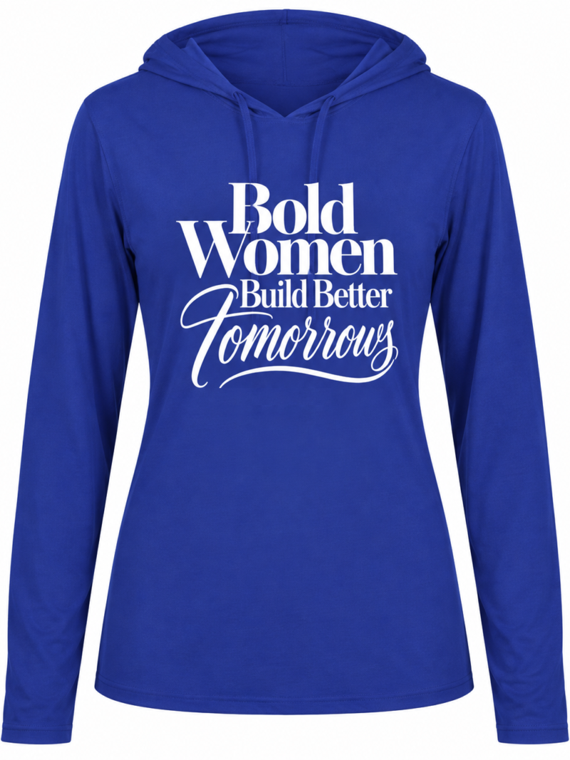 Bold Women Hoodie - Blue & White