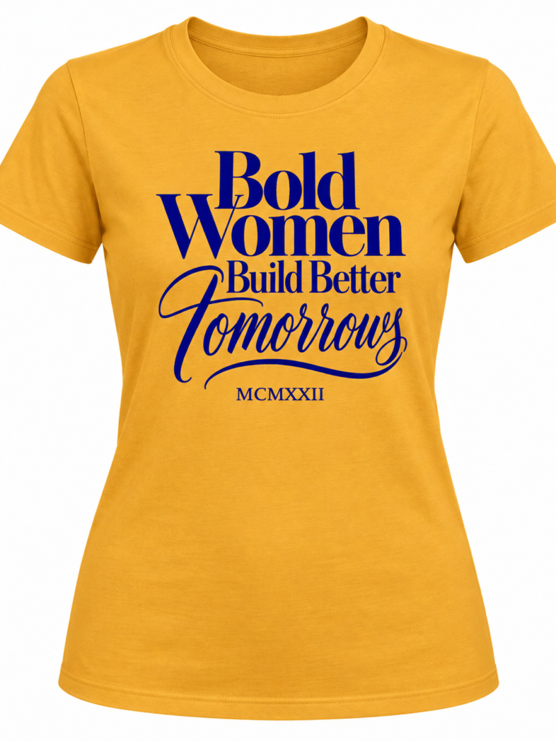 Bold Women Tee - Gold & Blue