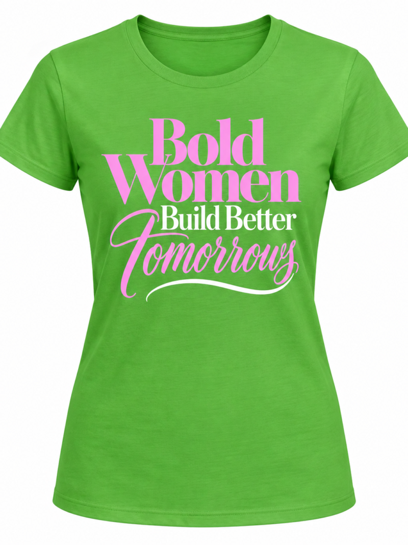 Bold Women Tee - Pink & Green